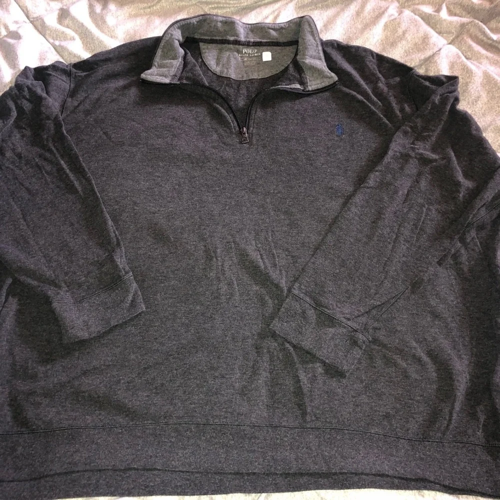 Polo Ralph Lauren Pullover Sweater 1/4‎ Zip Long Sleeve Gray 4XB